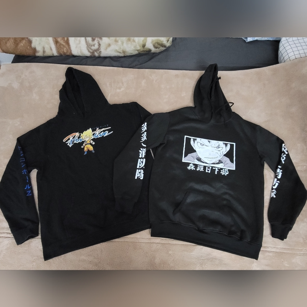 Bundle of 2 Black Anime Hoodies